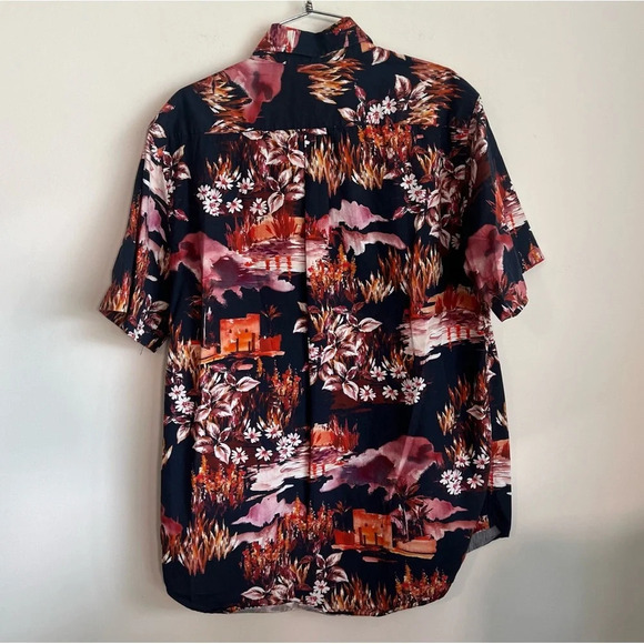 NN07 No Nationality Tyrion Short Sleeve Button Down Print Shirt size small - Picture 5 of 7